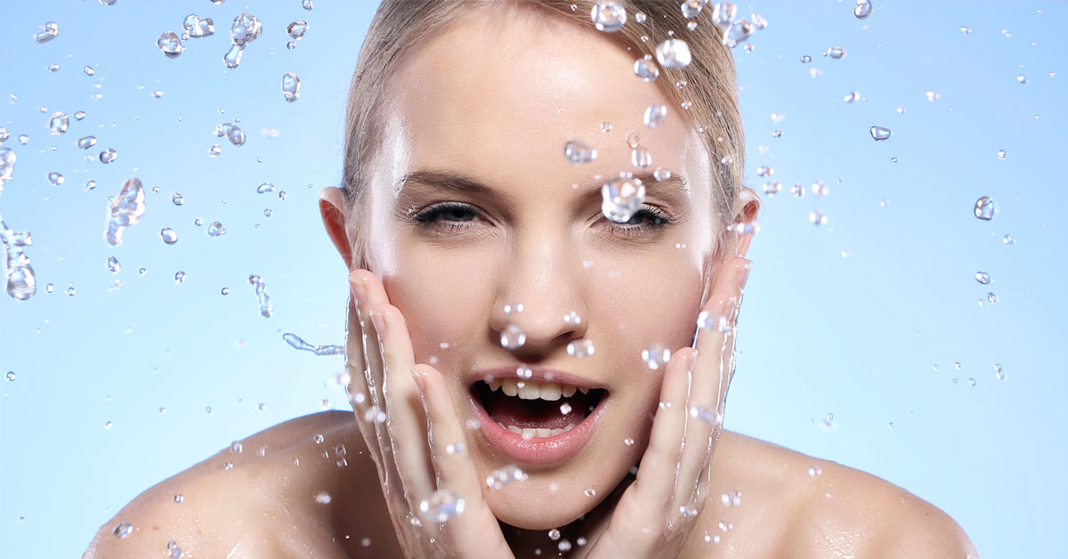 girl washing face