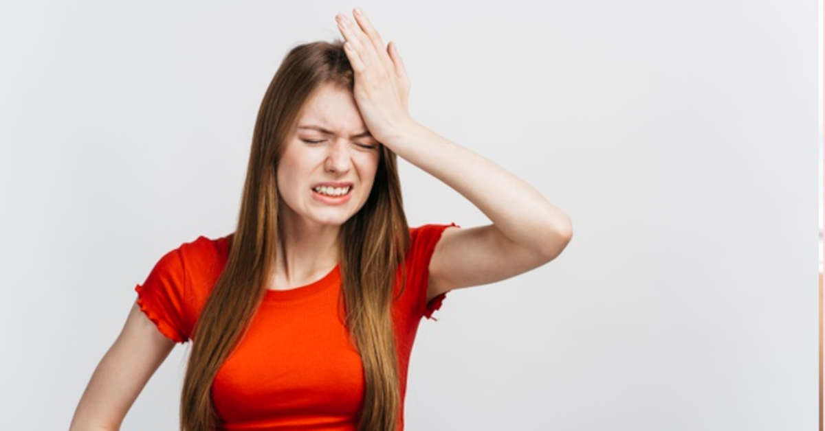 girl with a headache