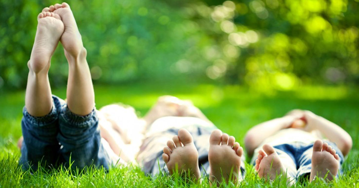 kids on grass