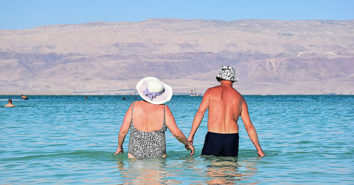 old couple beach