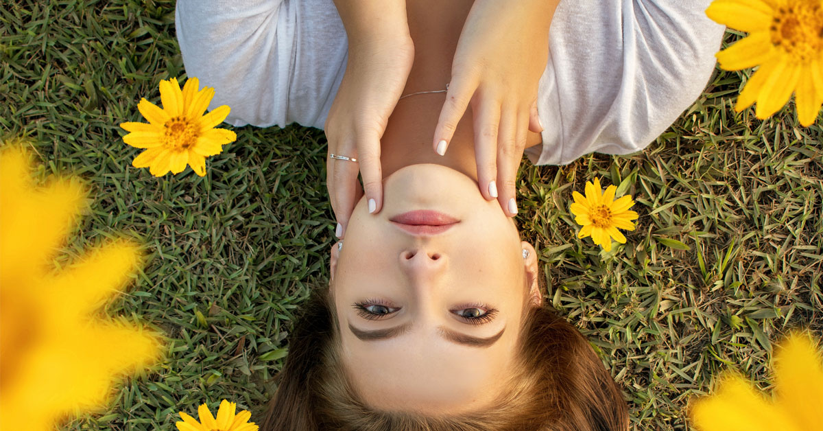 beautiful girl field