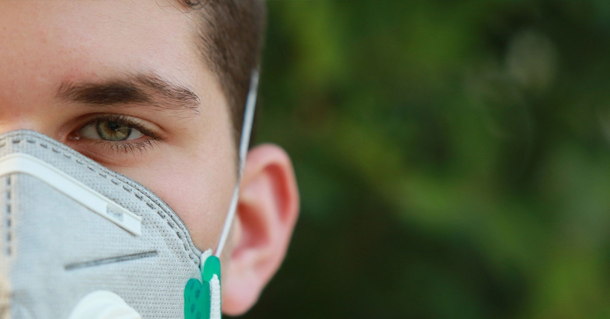covid face mask closeup