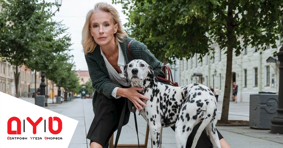 woman dog