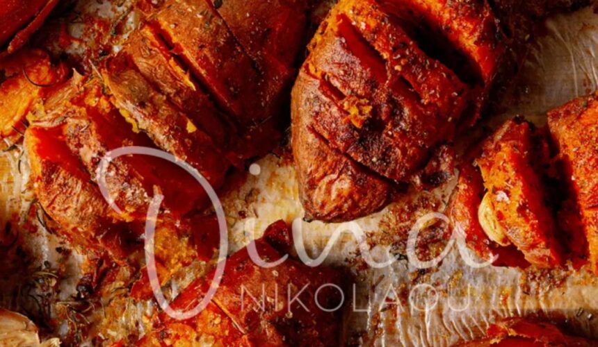 Γλυκοπατάτες σκορδάτες με μέλι και μουστάρδα
