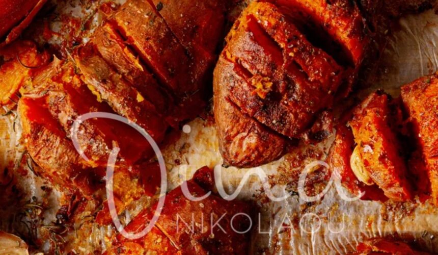 Γλυκοπατάτες σκορδάτες με μέλι και μουστάρδα